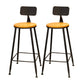 Industrial Style Backrest Counter Stool Iron Cafe Bar Stool with Seat and Pedal Light Brown 2 Piece Set Clearhalo 'Bar Furniture' 'Bar Stools' 'bar_stools' 'furn' 'furn_bar_stools' 'Furniture' 'Kitchen & Dining Furniture' 6094964