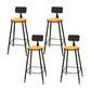 Industrial Style Backrest Counter Stool Iron Cafe Bar Stool with Seat and Pedal Light Brown 4 Piece Set Clearhalo 'Bar Furniture' 'Bar Stools' 'bar_stools' 'furn' 'furn_bar_stools' 'Furniture' 'Kitchen & Dining Furniture' 6094966