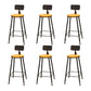 Industrial Style Backrest Counter Stool Iron Cafe Bar Stool with Seat and Pedal Light Brown 6 Piece Set Clearhalo 'Bar Furniture' 'Bar Stools' 'bar_stools' 'furn' 'furn_bar_stools' 'Furniture' 'Kitchen & Dining Furniture' 6094969