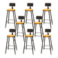 Industrial Style Backrest Counter Stool Iron Cafe Bar Stool with Seat and Pedal Light Brown 8 Piece Set Clearhalo 'Bar Furniture' 'Bar Stools' 'bar_stools' 'furn' 'furn_bar_stools' 'Furniture' 'Kitchen & Dining Furniture' 6094970