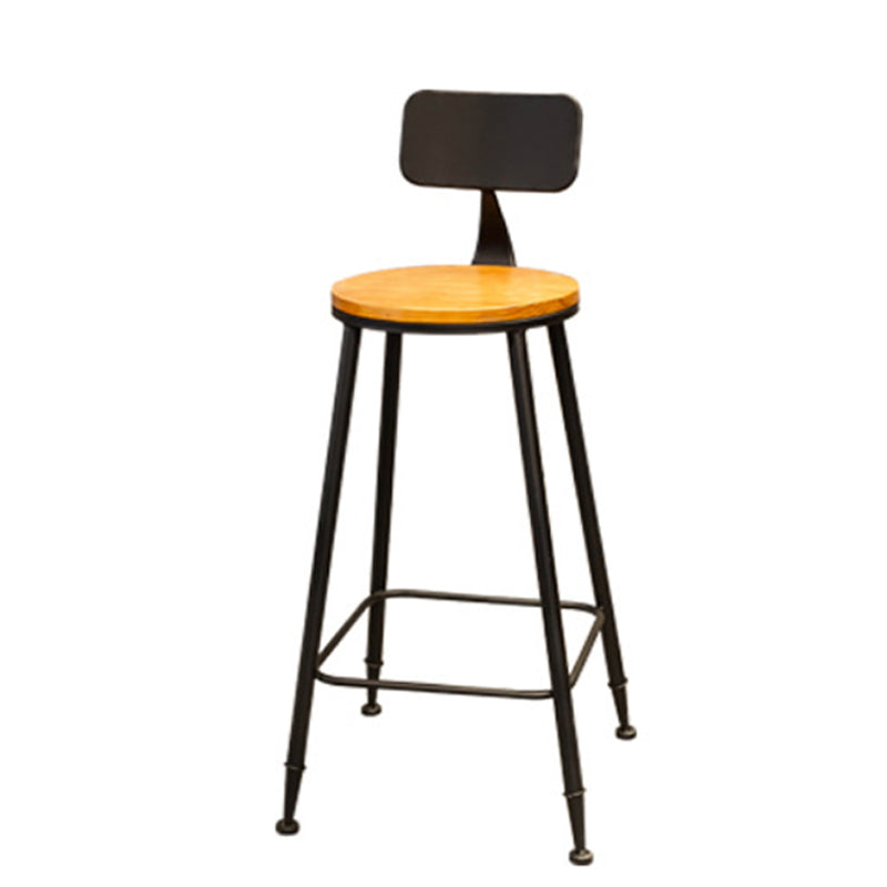 Industrial Style Backrest Counter Stool Iron Cafe Bar Stool with Seat and Pedal Clearhalo 'Bar Furniture' 'Bar Stools' 'bar_stools' 'furn' 'furn_bar_stools' 'Furniture' 'Kitchen & Dining Furniture' 6094971