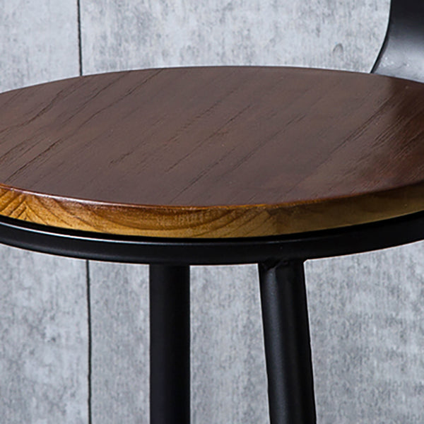 Industrial Style Backrest Counter Stool Iron Cafe Bar Stool with Seat and Pedal Clearhalo 'Bar Furniture' 'Bar Stools' 'bar_stools' 'furn' 'furn_bar_stools' 'Furniture' 'Kitchen & Dining Furniture' 6094975