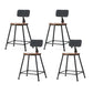 Industrial Style Backrest Counter Stool Iron Cafe Bar Stool with Seat and Pedal Dark Brown 4 Piece Set Short Stool(18"H) Clearhalo 'Bar Furniture' 'Bar Stools' 'bar_stools' 'furn' 'furn_bar_stools' 'Furniture' 'Kitchen & Dining Furniture' 6094976