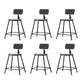 Industrial Style Backrest Counter Stool Iron Cafe Bar Stool with Seat and Pedal Dark Brown 6 Piece Set Short Stool(18"H) Clearhalo 'Bar Furniture' 'Bar Stools' 'bar_stools' 'furn' 'furn_bar_stools' 'Furniture' 'Kitchen & Dining Furniture' 6094977