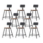 Industrial Style Backrest Counter Stool Iron Cafe Bar Stool with Seat and Pedal Dark Brown 8 Piece Set Short Stool(18"H) Clearhalo 'Bar Furniture' 'Bar Stools' 'bar_stools' 'furn' 'furn_bar_stools' 'Furniture' 'Kitchen & Dining Furniture' 6094980