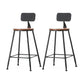 Industrial Style Backrest Counter Stool Iron Cafe Bar Stool with Seat and Pedal Dark Brown 2 Piece Set Counter Stool(26"H) Clearhalo 'Bar Furniture' 'Bar Stools' 'bar_stools' 'furn' 'furn_bar_stools' 'Furniture' 'Kitchen & Dining Furniture' 6094983