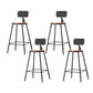 Industrial Style Backrest Counter Stool Iron Cafe Bar Stool with Seat and Pedal Dark Brown 4 Piece Set Counter Stool(26"H) Clearhalo 'Bar Furniture' 'Bar Stools' 'bar_stools' 'furn' 'furn_bar_stools' 'Furniture' 'Kitchen & Dining Furniture' 6094985