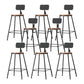 Industrial Style Backrest Counter Stool Iron Cafe Bar Stool with Seat and Pedal Dark Brown 8 Piece Set Counter Stool(26"H) Clearhalo 'Bar Furniture' 'Bar Stools' 'bar_stools' 'furn' 'furn_bar_stools' 'Furniture' 'Kitchen & Dining Furniture' 6094987