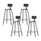 Industrial Style Backrest Counter Stool Iron Cafe Bar Stool with Seat and Pedal Dark Brown 4 Piece Set Bar Stool(30"H) Clearhalo 'Bar Furniture' 'Bar Stools' 'bar_stools' 'furn' 'furn_bar_stools' 'Furniture' 'Kitchen & Dining Furniture' 6094989