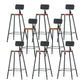 Industrial Style Backrest Counter Stool Iron Cafe Bar Stool with Seat and Pedal Dark Brown 8 Piece Set Bar Stool(30"H) Clearhalo 'Bar Furniture' 'Bar Stools' 'bar_stools' 'furn' 'furn_bar_stools' 'Furniture' 'Kitchen & Dining Furniture' 6094991