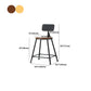 Industrial Style Backrest Counter Stool Iron Cafe Bar Stool with Seat and Pedal Clearhalo 'Bar Furniture' 'Bar Stools' 'bar_stools' 'furn' 'furn_bar_stools' 'Furniture' 'Kitchen & Dining Furniture' 6094992