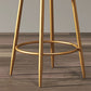 Nordic Backrest Armless Counter Stool Iron Bar Stool with Footrest and Cushion