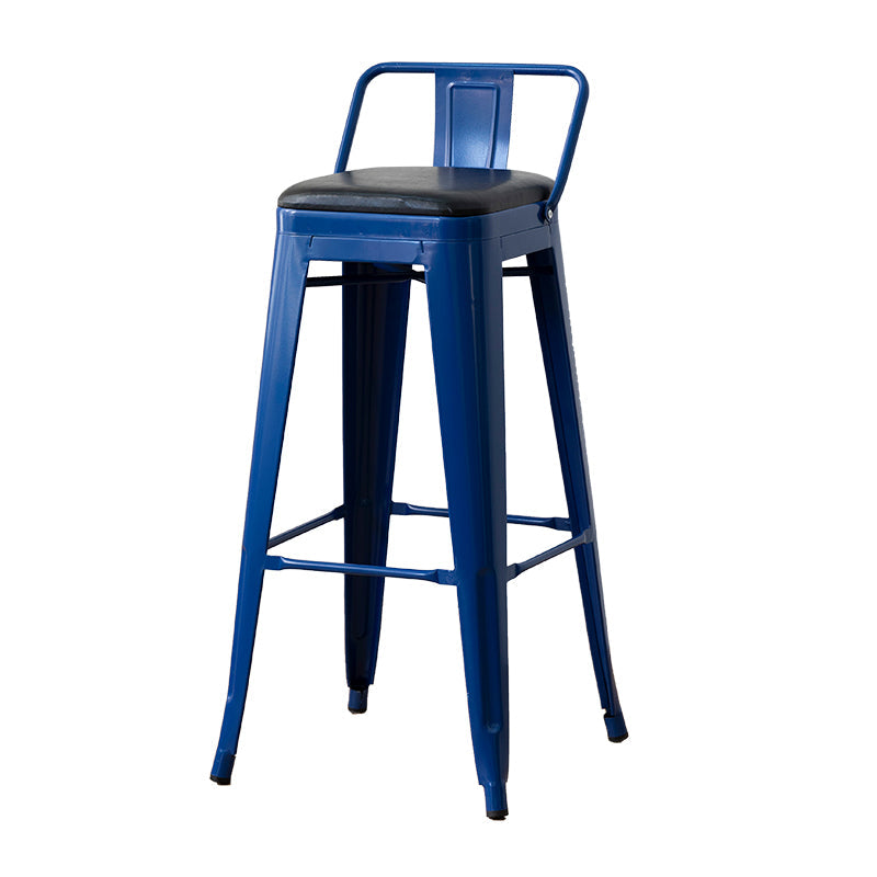 Nordic Armless Backrest Counter Stool Iron Cafe Bar Stool with Seat and Pedal
