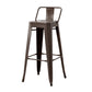 Nordic Armless Backrest Counter Stool Iron Cafe Bar Stool with Seat and Pedal