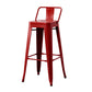 Nordic Armless Backrest Counter Stool Iron Cafe Bar Stool with Seat and Pedal