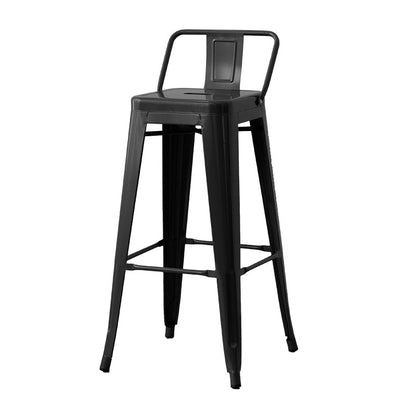 Nordic Armless Backrest Counter Stool Iron Cafe Bar Stool with Seat and Pedal