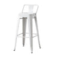 Nordic Armless Backrest Counter Stool Iron Cafe Bar Stool with Seat and Pedal
