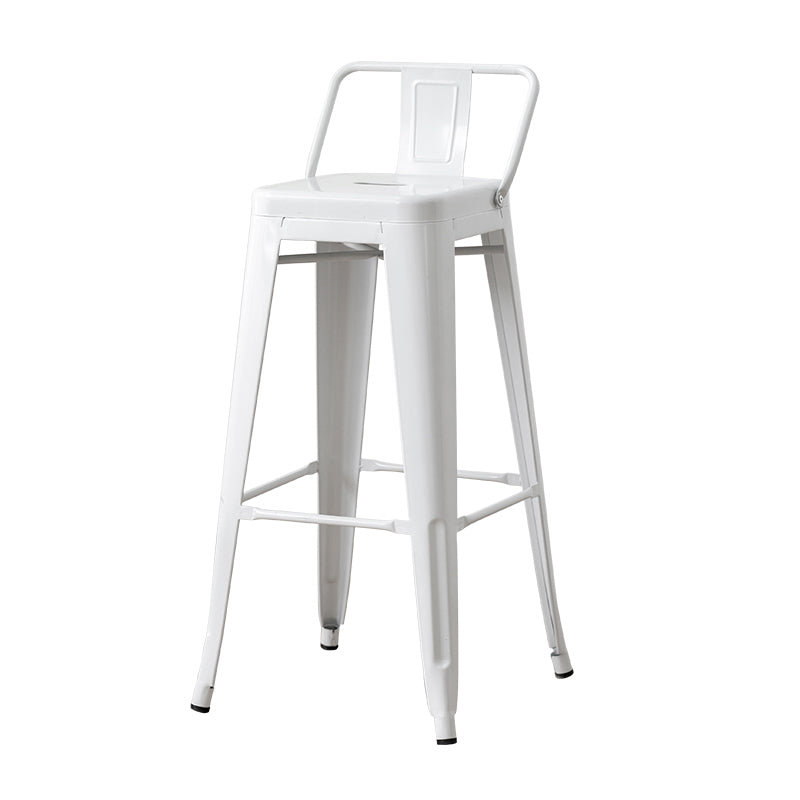 Nordic Armless Backrest Counter Stool Iron Cafe Bar Stool with Seat and Pedal