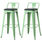 Nordic Armless Backrest Counter Stool Iron Cafe Bar Stool with Seat and Pedal