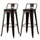 Nordic Armless Backrest Counter Stool Iron Cafe Bar Stool with Seat and Pedal