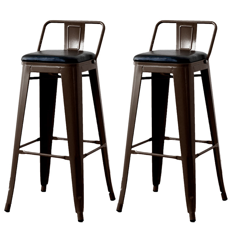 Nordic Armless Backrest Counter Stool Iron Cafe Bar Stool with Seat and Pedal