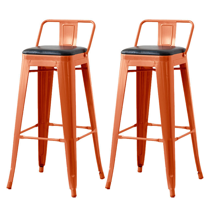 Nordic Armless Backrest Counter Stool Iron Cafe Bar Stool with Seat and Pedal