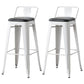Nordic Armless Backrest Counter Stool Iron Cafe Bar Stool with Seat and Pedal