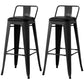 Nordic Armless Backrest Counter Stool Iron Cafe Bar Stool with Seat and Pedal