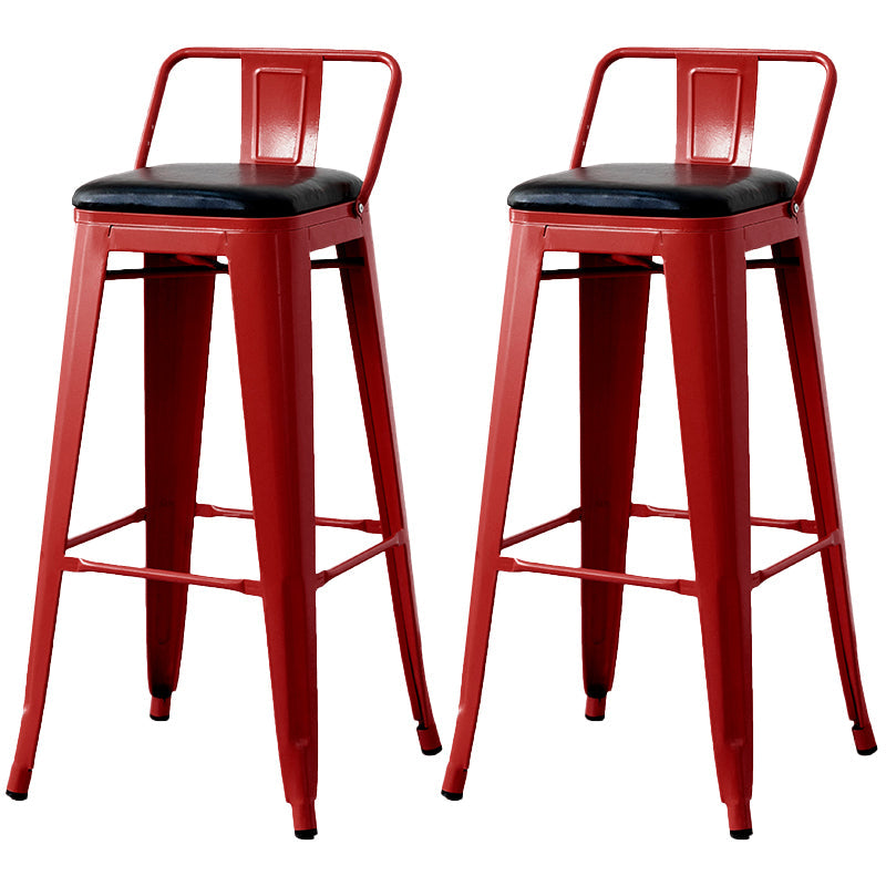 Nordic Armless Backrest Counter Stool Iron Cafe Bar Stool with Seat and Pedal