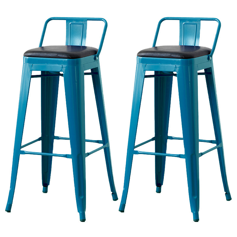 Nordic Armless Backrest Counter Stool Iron Cafe Bar Stool with Seat and Pedal