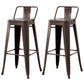 Nordic Armless Backrest Counter Stool Iron Cafe Bar Stool with Seat and Pedal