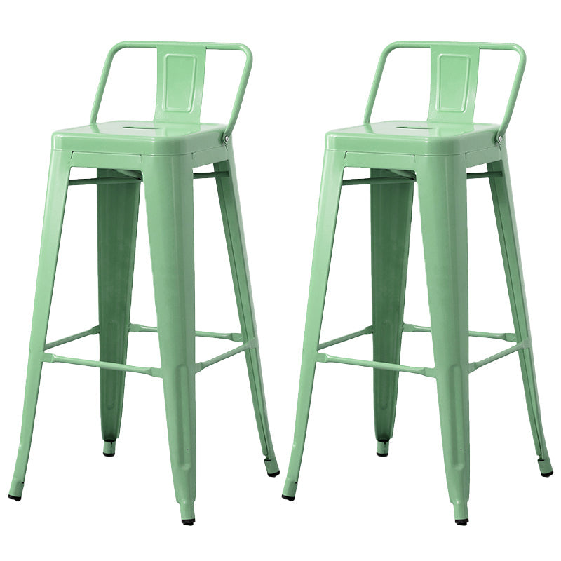 Nordic Armless Backrest Counter Stool Iron Cafe Bar Stool with Seat and Pedal