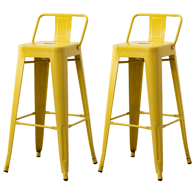 Nordic Armless Backrest Counter Stool Iron Cafe Bar Stool with Seat and Pedal