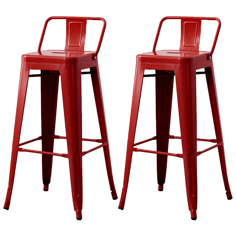 Nordic Armless Backrest Counter Stool Iron Cafe Bar Stool with Seat and Pedal