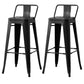 Nordic Armless Backrest Counter Stool Iron Cafe Bar Stool with Seat and Pedal