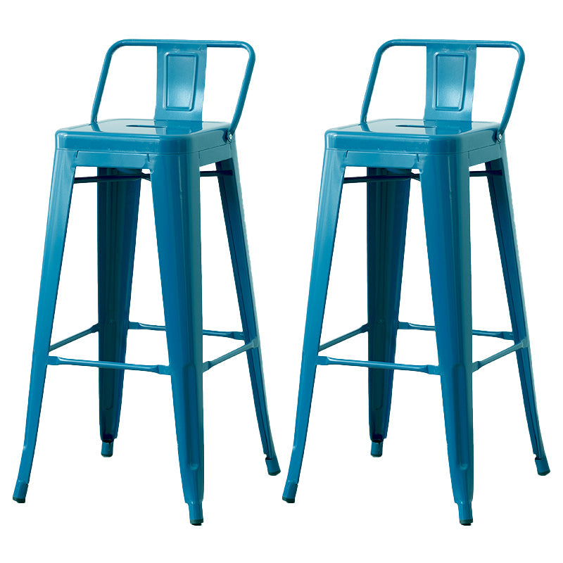 Nordic Armless Backrest Counter Stool Iron Cafe Bar Stool with Seat and Pedal