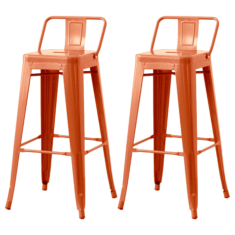 Nordic Armless Backrest Counter Stool Iron Cafe Bar Stool with Seat and Pedal