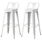 Nordic Armless Backrest Counter Stool Iron Cafe Bar Stool with Seat and Pedal