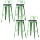 Nordic Armless Backrest Counter Stool Iron Cafe Bar Stool with Seat and Pedal