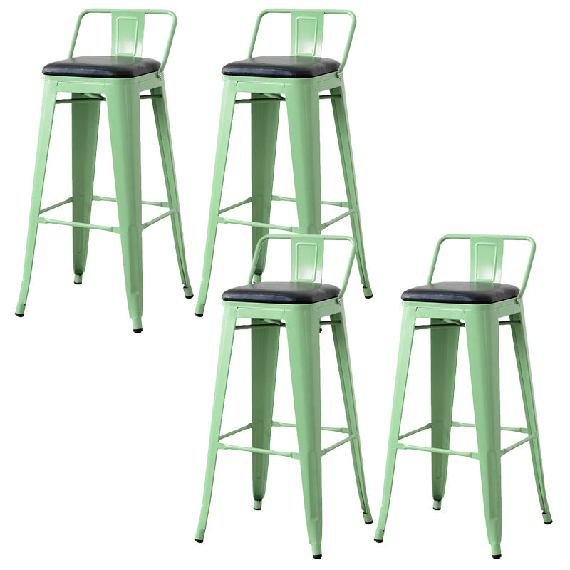 Nordic Armless Backrest Counter Stool Iron Cafe Bar Stool with Seat and Pedal