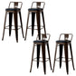 Nordic Armless Backrest Counter Stool Iron Cafe Bar Stool with Seat and Pedal