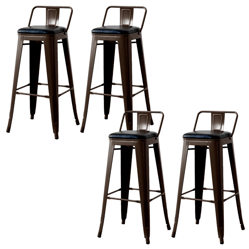 Nordic Armless Backrest Counter Stool Iron Cafe Bar Stool with Seat and Pedal