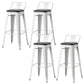 Nordic Armless Backrest Counter Stool Iron Cafe Bar Stool with Seat and Pedal