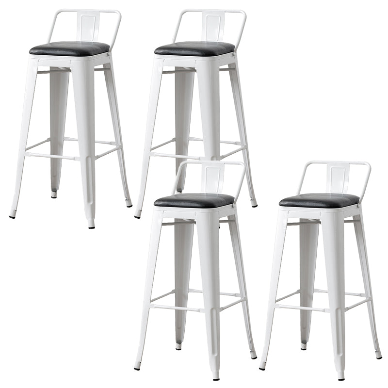 Nordic Armless Backrest Counter Stool Iron Cafe Bar Stool with Seat and Pedal