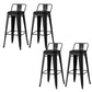Nordic Armless Backrest Counter Stool Iron Cafe Bar Stool with Seat and Pedal