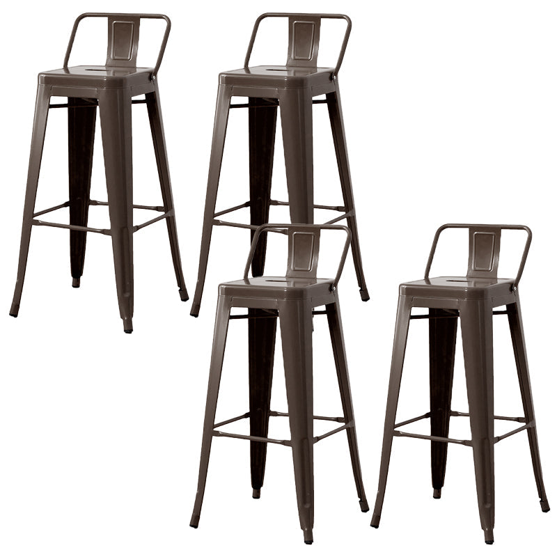 Nordic Armless Backrest Counter Stool Iron Cafe Bar Stool with Seat and Pedal