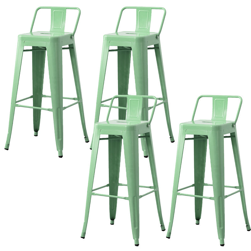 Nordic Armless Backrest Counter Stool Iron Cafe Bar Stool with Seat and Pedal