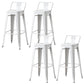 Nordic Armless Backrest Counter Stool Iron Cafe Bar Stool with Seat and Pedal
