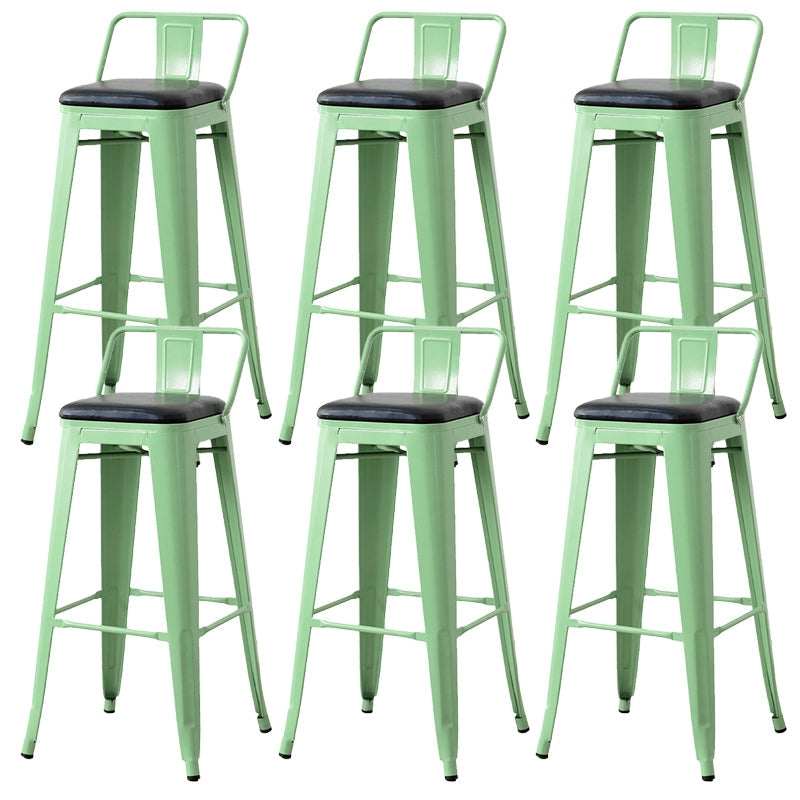 Nordic Armless Backrest Counter Stool Iron Cafe Bar Stool with Seat and Pedal