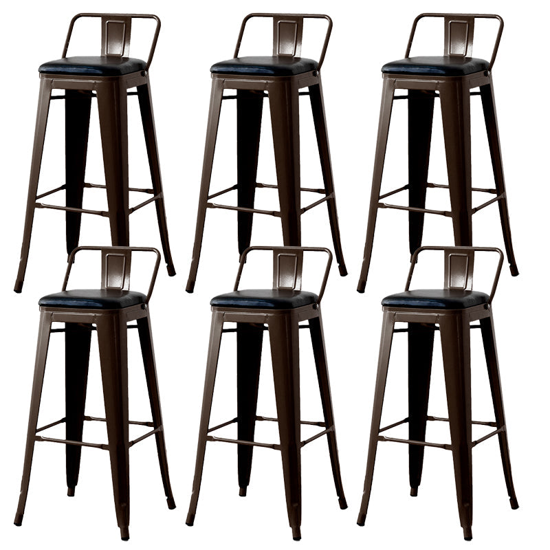 Nordic Armless Backrest Counter Stool Iron Cafe Bar Stool with Seat and Pedal
